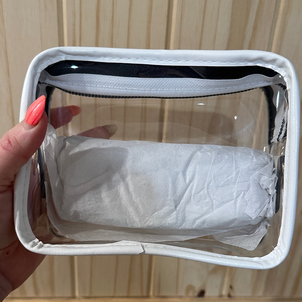 Clear White Trim Cosmetic Bag